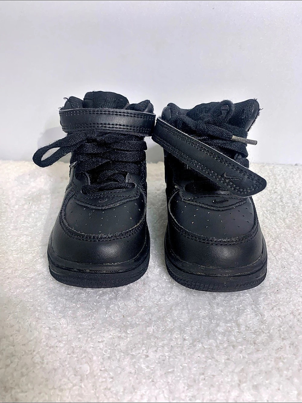 Nike Air Force 1 Mid Toddler Shoes Black High-Top Sneakers